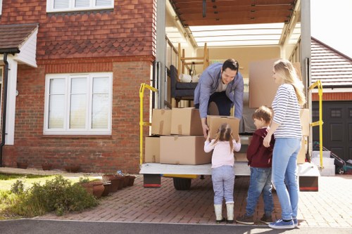 Customer placing items into a secure self storage unit