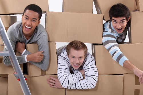 Organised boxes and furniture prepared for self storage