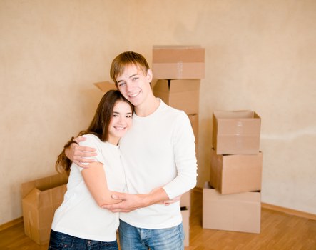 Commercial office moving team handling desks and boxes in Shoreditch