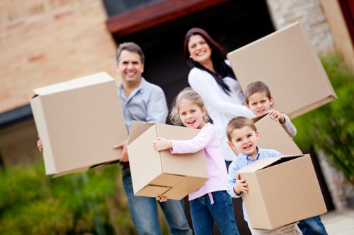 Office storage solutions for Shoreditch businesses with packed boxes and furniture