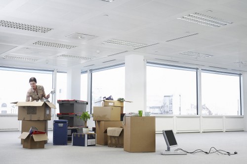 Business and household items organised in a Shoreditch storage unit