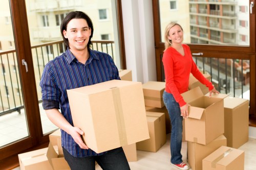 Furniture and boxes prepared for household storage