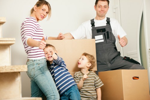 Furniture and household items being carefully loaded for a Shoreditch move